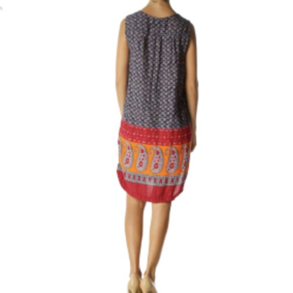 Beach Lunch Lounge Multi color Boho Shift Dress Size Small - Picture 4 of 11